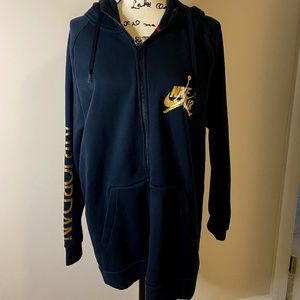 Large Air Jordan Hoodie Sweatshirt Black Gold